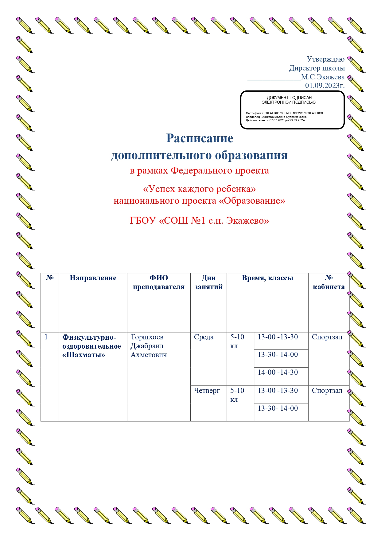 Успех каждого ребенка.